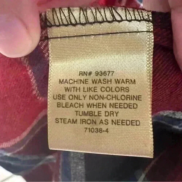 FOUNDRY XLT Flannel Cotton Red and Blue Long Sleeve Button Down Men’s Shirt - Picture 4 of 6